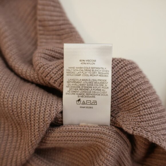 Express Small Beige Open / Cold Shoulder Long Sleeve Knit Blouse Top Small Ribbe - Picture 10 of 10